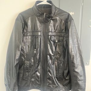 oversize vegan leather jacket